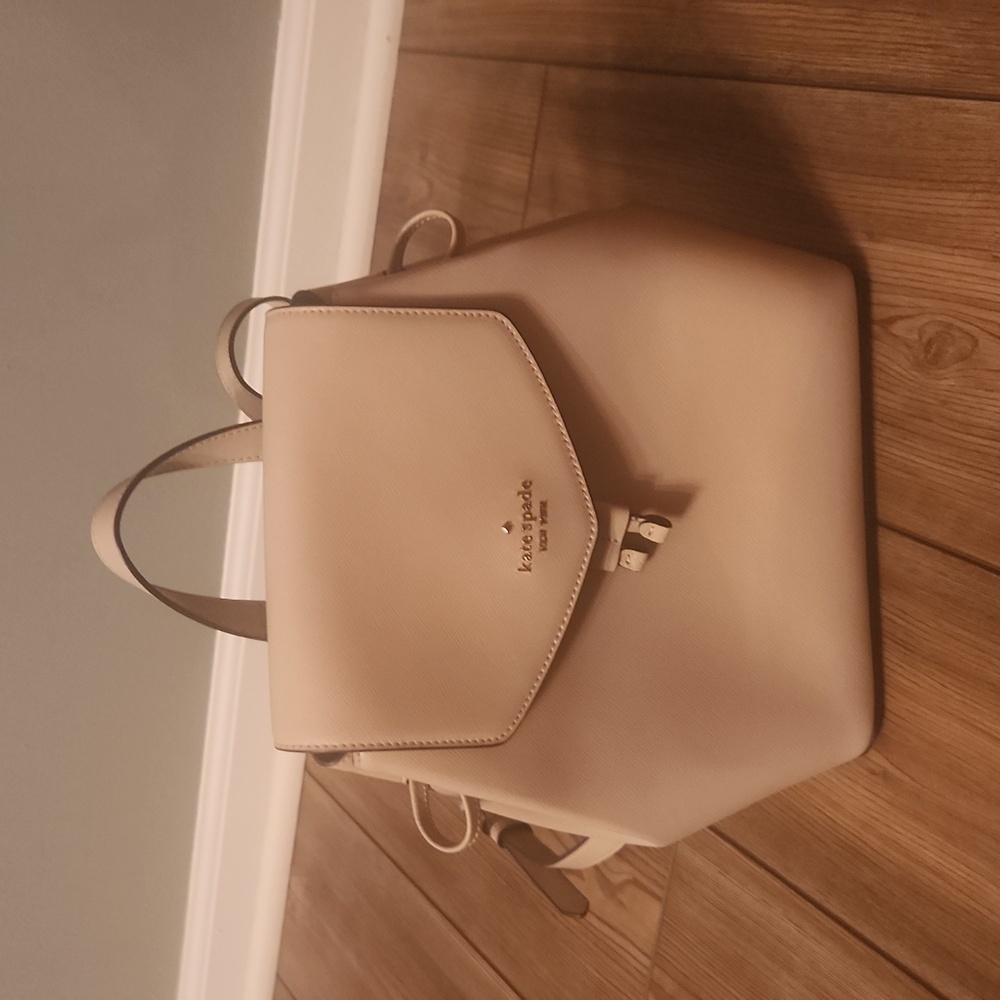 Beige Kate Spade Backpack Purse